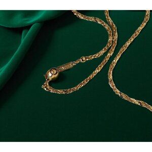 Vintage Womens Napier 28" Twisted Rope Style Gold Tone Necklace